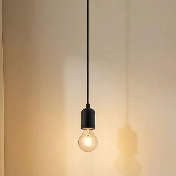 Lampada a sospensione Lindby Hattie, attacco E27, nera, Ø 4,7 cm