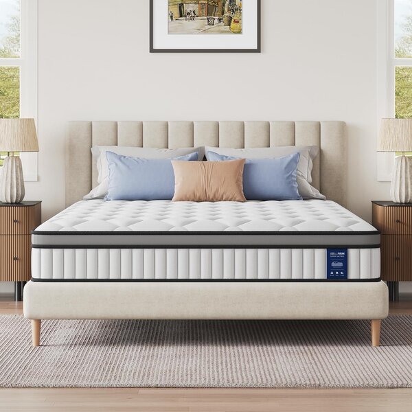 Materasso BedStory 160x200 cm, materasso a molle insacchettate, altezza 31 cm, materasso ortopedico