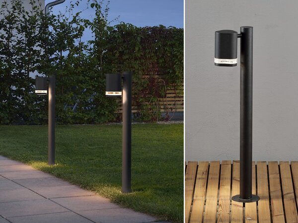 Set da 2 lampade da esterno in alluminio MODENA, nero, GU10, altezza 70 cm, IP44