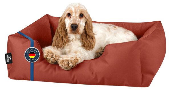 Letto per cani BedDog ZARA: cuscino per cani con rivestimento lavabile, cuccia per cani, divanetto per cani, HAZELNUT (mattone), (S) ca. 55x40x17 cm