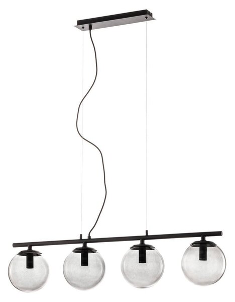 Lucande Sotiana, lampada a sospensione, 4 globi di vetro, nero