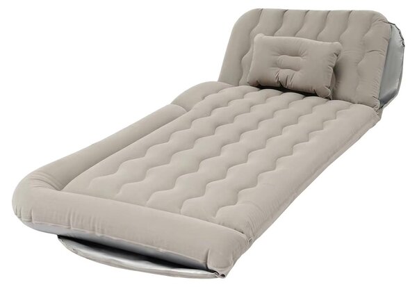 Materasso gonfiabile - Rettangolare - 174 x 126 cm - Spessore 20,3 cm - Realizzato in PVC rivestito in velluto - Motivo a onde - Grigio