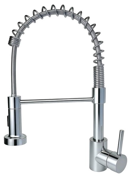 Miscelatore per cucina - Modello SLT-02 - Miscelatore monocomando - Acciaio inossidabile 304 - Girevole a 360° - Adatto per acqua calda e fredda - Doccetta laterale - Cromato