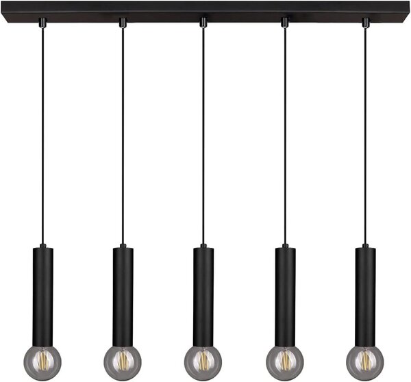 Lampada a sospensione Mika a 5 luci, nera, moderna