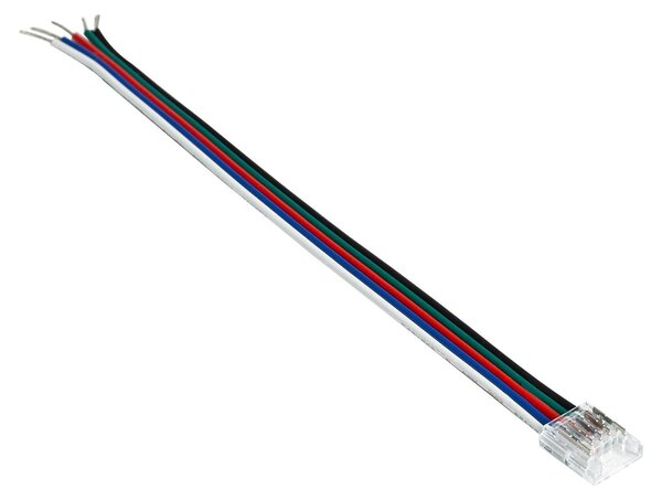 Connettore per strisce LED 24 V RGBW SMD, larghezza 10 mm, IP20 con cavo da 10 mm