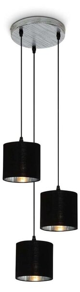 Briloner Leuchten LURI - Lampade a sospensione - 4737034 - Regolabile in altezza - Argento lavorato a mano - Legno - Presa E14 max. 25 watt - 3 fiamme - Ø 21 x 120 cm