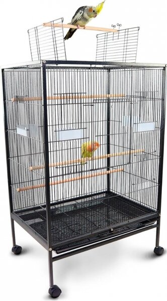 Mobiclinic Gabbia per uccelli XL Pets Ruote per il trasporto Gabbie per uccelli Apertura verso l'alto Ninfa estraibile, vassoio, 8 porte 95x43x61,5 cm