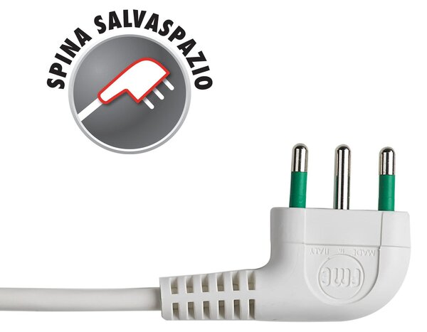 FANTON 48132-B: Barra multipresa con 12 prese, dotata di 4 prese universali e 8 prese a due poli
