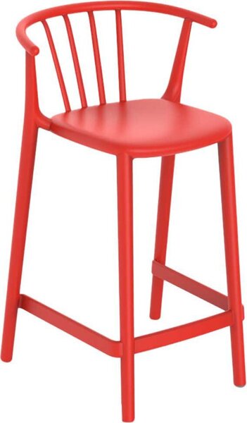 Sgabello medio Resol Woody Rosso Rosso Taglia unica