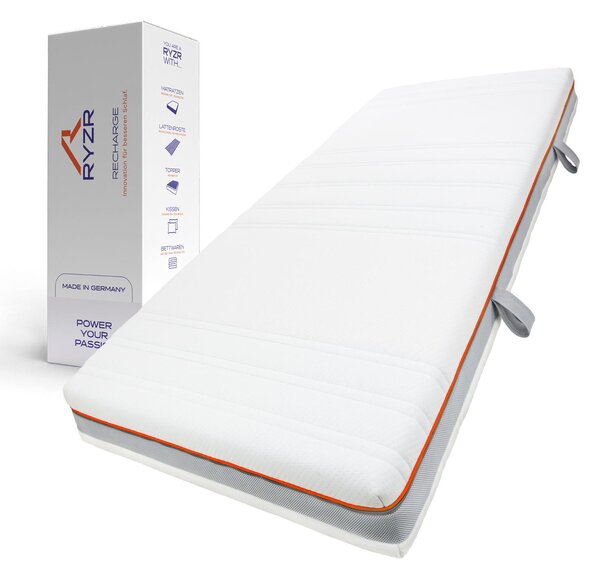 Materasso in schiuma a freddo RYZR Recharge Core 80x200 cm a 7 zone, H3 – Schiuma di alta qualità Hydrux, ergonomico e traspirante, rivestimento sfoderabile e lavabile a 60 °C