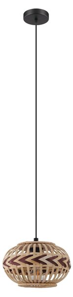 Lampada a sospensione DONDARRION naturale, rosso vino H:110 Ø:26cm dimmerabile