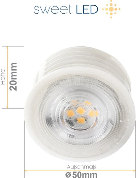 Sweet LED faretto da incasso bianco rotondo bianco freddo 50 mm dimmerabile faretto da incasso 5 W 230 V Spot