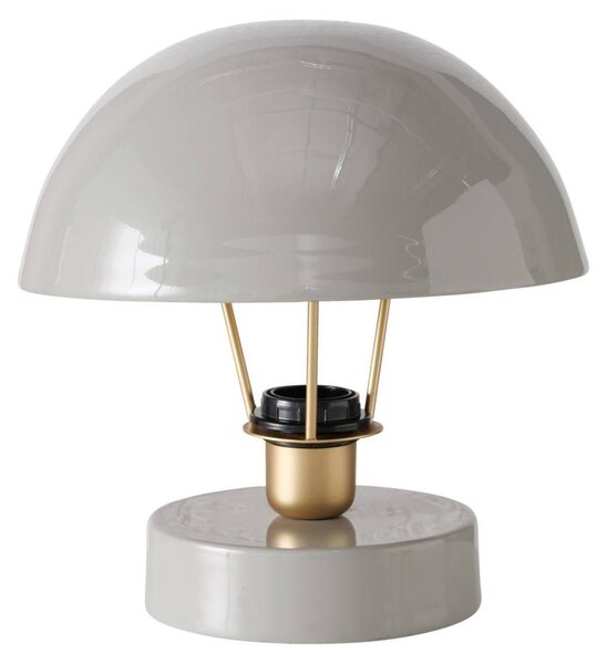 Lampada da tavolo Clover in metallo, paralume grigio, Ø 25 cm