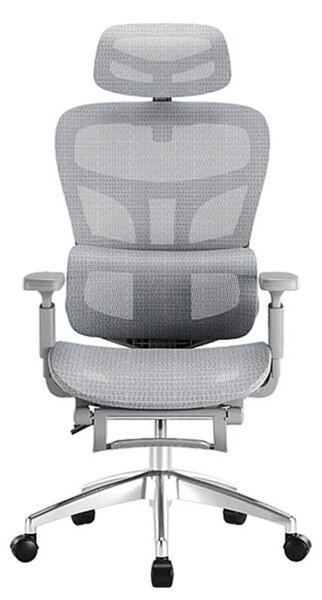 Sedia da ufficio ergonomica RESTEQ rete poggiatesta braccioli 4D grigia