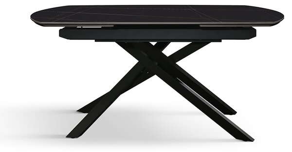 Tavolo allungabile in ceramica nero sahara con gambe nere 120x88