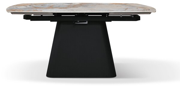 Tavolo in ceramica terra nova con base nera 160x90