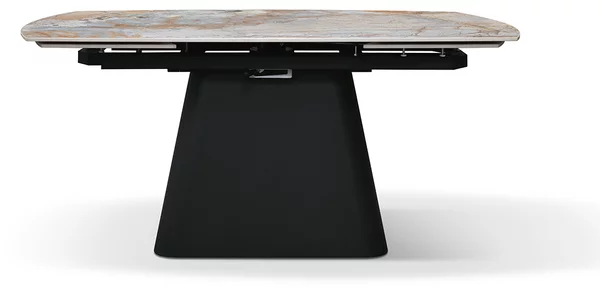 Tavolo in ceramica terra nova con base nera 160x90