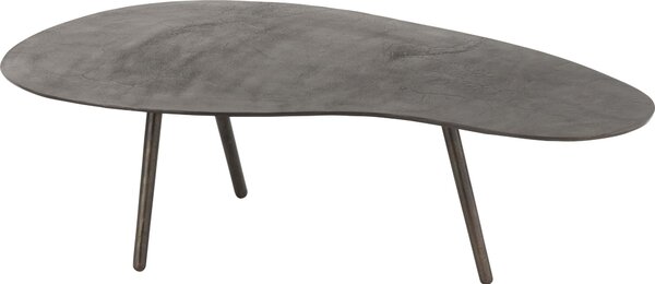 Tavolino contemporaneo a goccia in nero, alluminio/metallo - lunghezza 119 cm