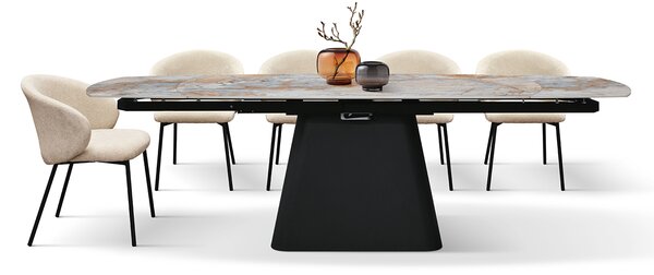 Tavolo in ceramica terra nova con base nera 180x90