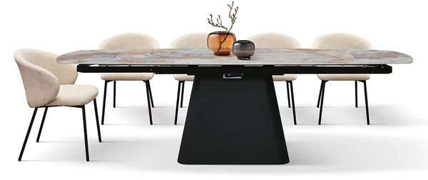 Tavolo in ceramica terra nova con base nera 180x90