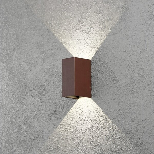 Konstsmide Cremona Lampada da parete a LED, finitura ruggine, 3000K, 600 lm, 2x3W, 240 V, alluminio/vetro, 0-90°, 7940-970