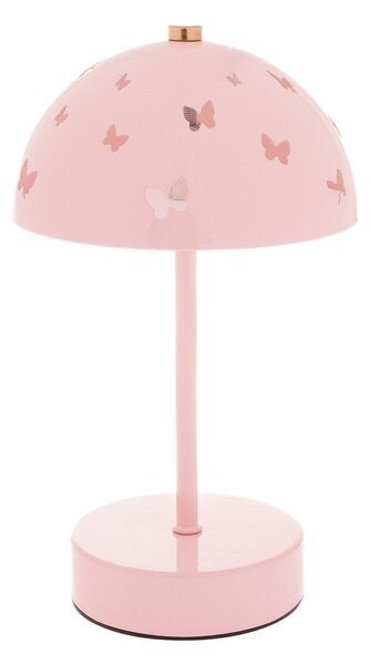 Lampada da tavolo per bambini rosa in metallo Butterfly – Dakls