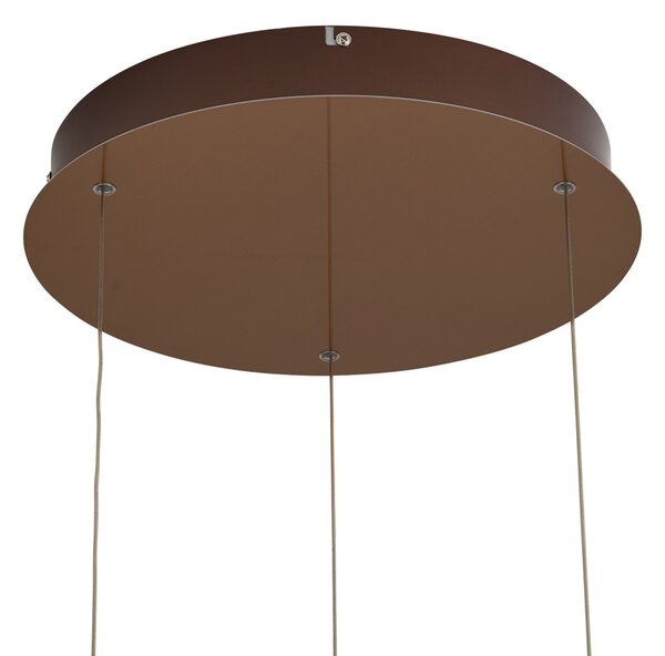 Lampada a sospensione di design oro rosa con vetro ambrato, LED integrato, dimmerabile a 3 fasi, 3 luci Easylift - Fiera