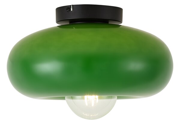 Plafoniera retrò nera con vetro verde 30 cm - Glaze