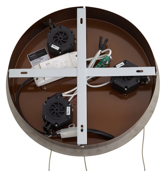 Lampada a sospensione di design oro rosa con vetro ambrato, LED integrato, dimmerabile a 3 fasi, 3 luci Easylift - Fiera