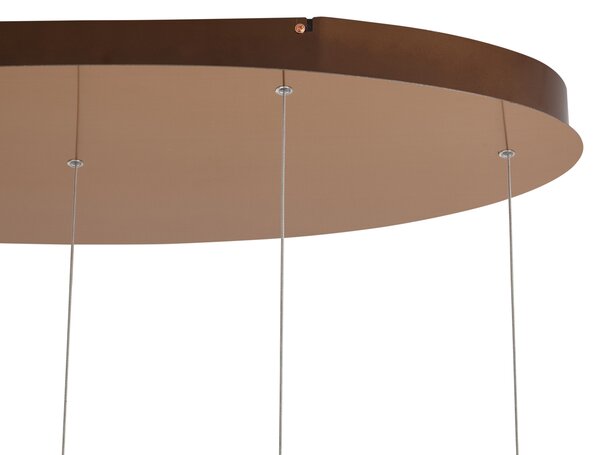 Lampada a sospensione di design oro rosa con vetro ambrato incl. LED dimmerabile a 3 fasi 5 luci Easylift - Fiera