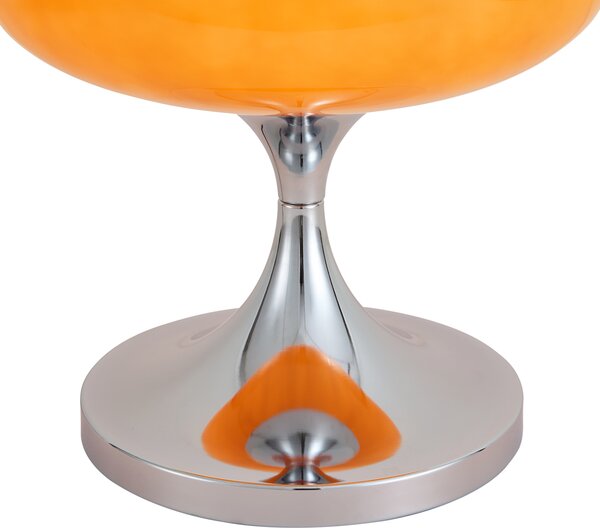 Lampada da tavolo retrò cromata con paralume in vetro arancione 31 cm - Glaze