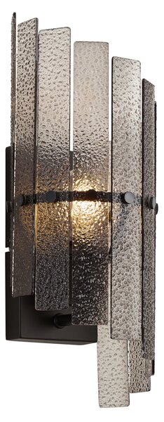 Lampada da Parete di Design Nera con Vetro Fumé - Versailles