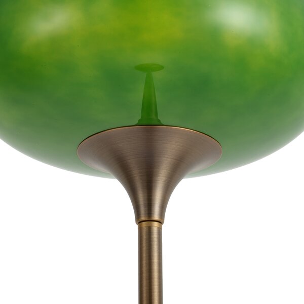 Lampada da terra retrò bronzo scuro con paralume in vetro verde 150 cm - Glaze