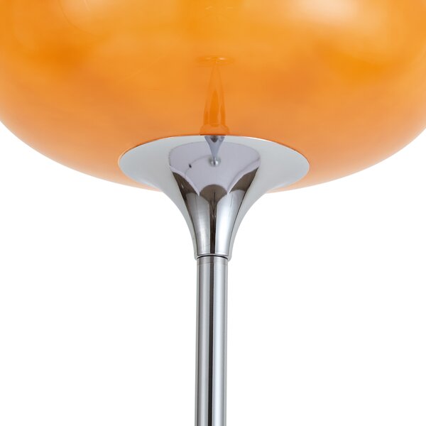 Lampada da terra retrò cromata con paralume in vetro arancione 150cm - Glaze