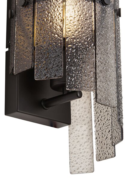 Lampada da Parete di Design Nera con Vetro Fumé - Versailles