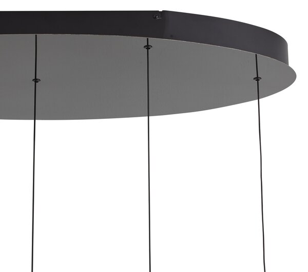 Lampada a sospensione di design color canna di fucile con vetro verde, LED integrato, dimmerabile a 3 fasi, 5 luci - Fiera