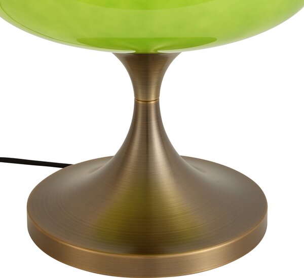 Lampada da tavolo retrò bronzo scuro con paralume in vetro verde 31 cm - Glaze