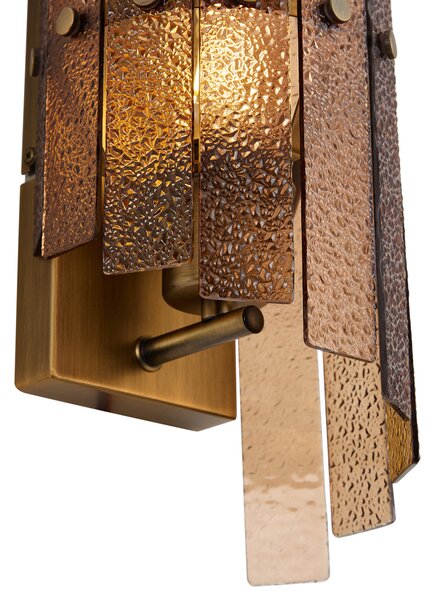 Lampada da parete di design bronzo scuro con vetro ambrato - Versailles