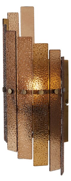 Lampada da parete di design bronzo scuro con vetro ambrato - Versailles