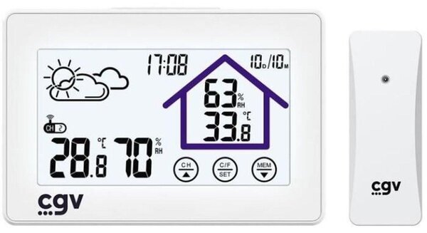Stazione meteorologica wireless bianca Cgv 19000