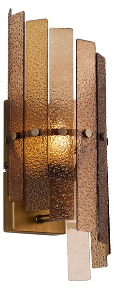 Lampada da parete di design bronzo scuro con vetro ambrato - Versailles