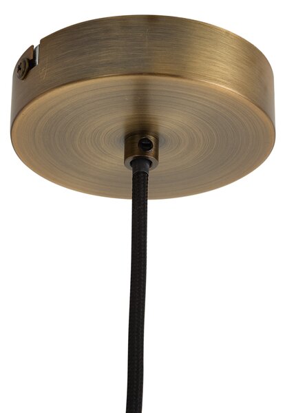 Lampada a sospensione Art Déco bronzo con vetro ambrato lineare 8 luci - TEXT
