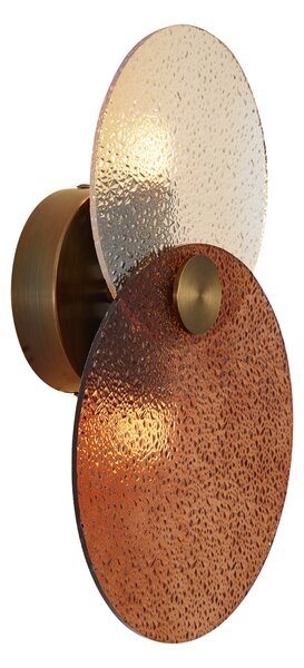 Applique Art Déco bronzo scuro con vetro ambrato 2 luci - Text