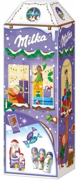 Calendario dell'Avvento Milka Casa 3D con ripieno di cioccolato Confezione da 223g