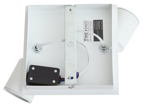 Faretto da bagno moderno bianco quadrato 2 luci IP44 - Ducha