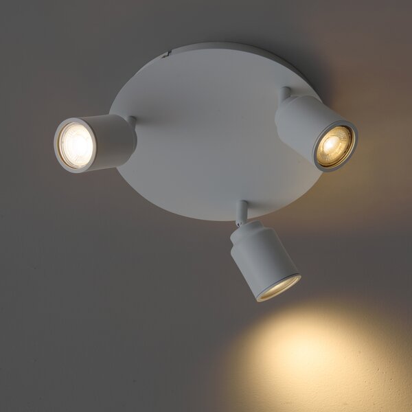 Faretto moderno da bagno bianco 3 luci IP44 - Ducha