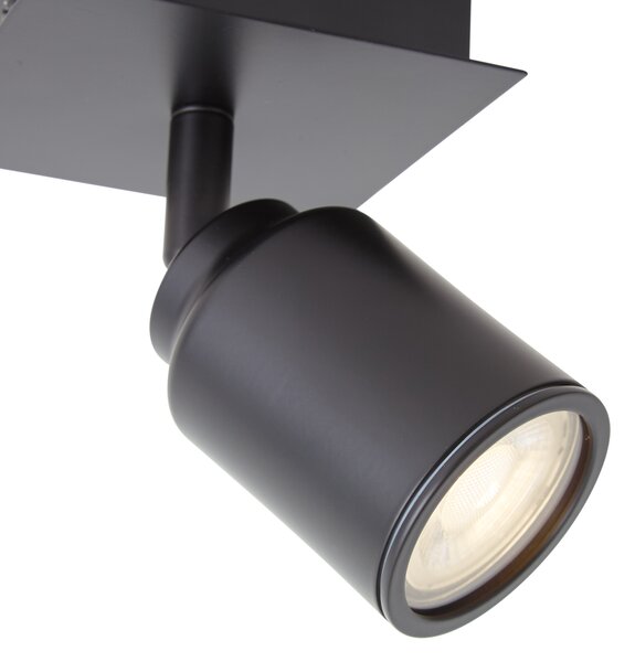 Faretto da bagno moderno nero quadrato IP44 - Ducha