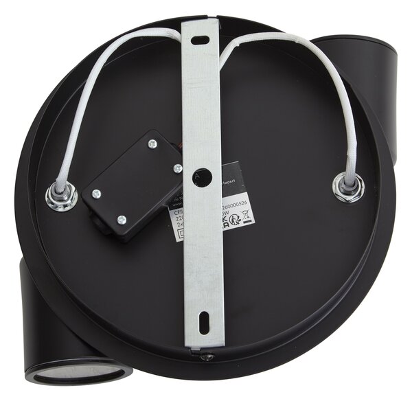 Faretto moderno per bagno nero 2 luci IP44 - Ducha