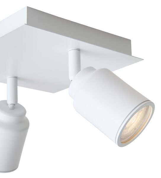 Faretto da bagno moderno bianco quadrato 2 luci IP44 - Ducha