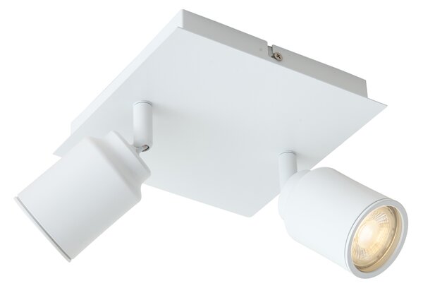 Faretto da bagno moderno bianco quadrato 2 luci IP44 - Ducha